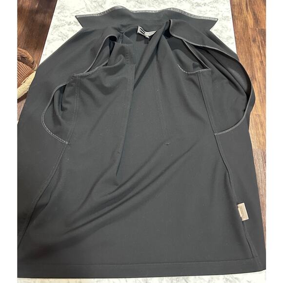 St. John Sport By Marie Gray Black Blazer S Leather Trim Jacket Full Zip Modern - Picture 4 of 8